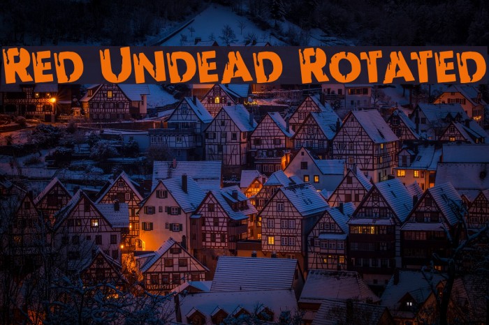 Red Undead Rotated Font examples