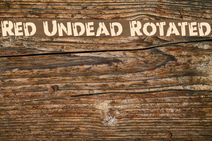 Red Undead Rotated Font examples