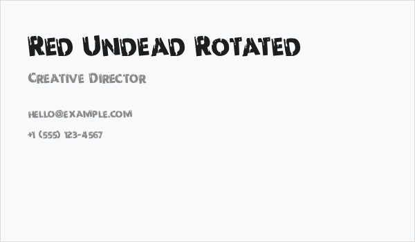 Red Undead Rotated Business Card