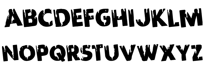 Red Undead Rotated Font LOWERCASE