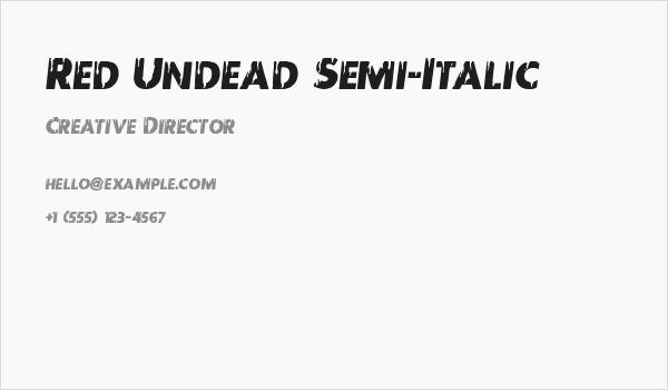 Red Undead Semi-Italic Business Card