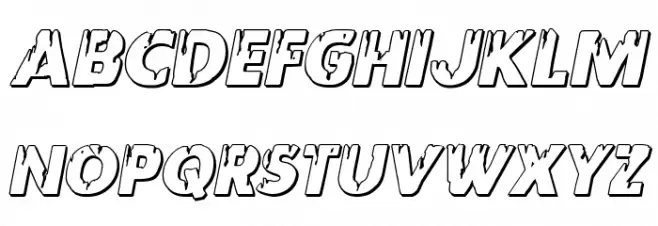 Red Undead Shadow Italic フォント 大文字