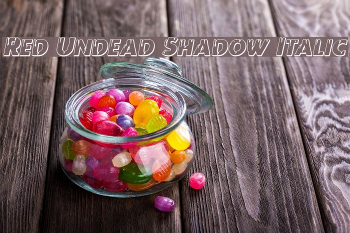 Red Undead Shadow Italic Font examples
