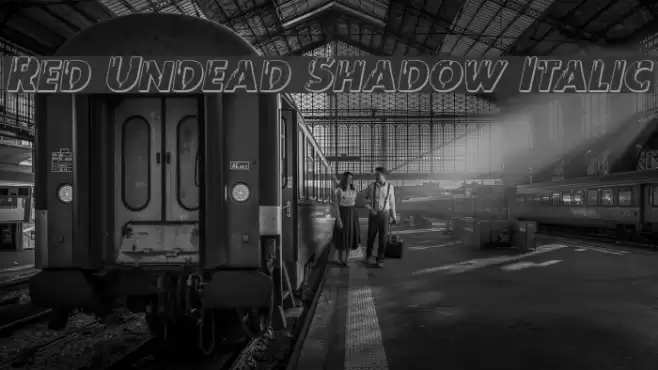 Red Undead Shadow Italic Font examples