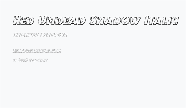 Red Undead Shadow Italic Business Card