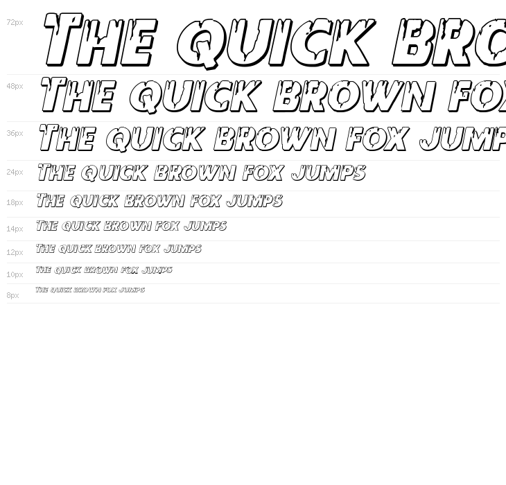 Red Undead Shadow Italic Waterfall