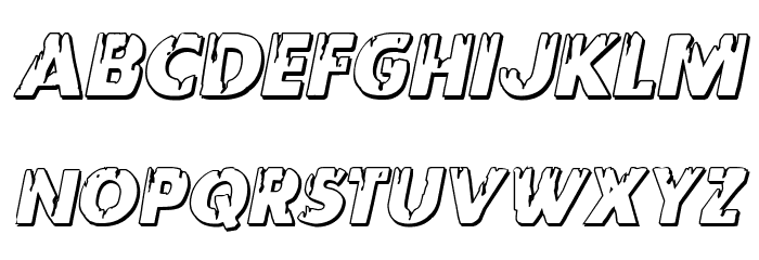 Red Undead Shadow Italic Font LOWERCASE