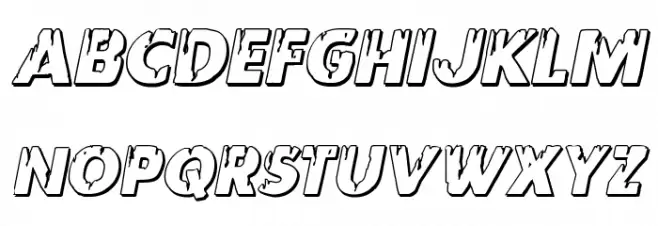 Red Undead Shadow Italic Schriftart Kleinbuchstaben