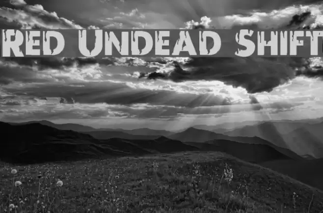 Red Undead Shift Font examples