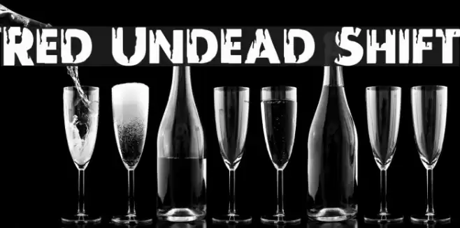 Red Undead Shift Font examples