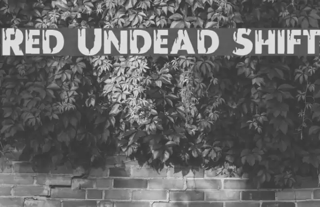 Red Undead Shift Font examples