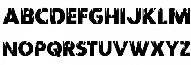 Red Undead Shift Schriftart Kleinbuchstaben