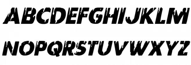 Red Undead Staggered Italic Fuentes MAYÚSCULAS