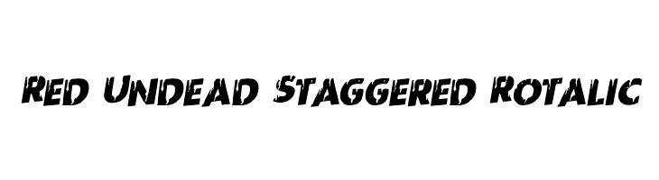 Red Undead Staggered Rotalic Font