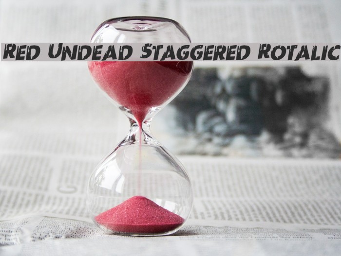 Red Undead Staggered Rotalic Font examples