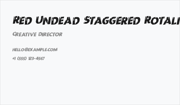Red Undead Staggered Rotalic Business Card