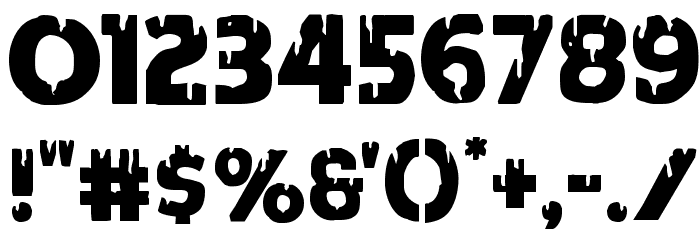 Red Undead Staggered Font OTHER CHARS