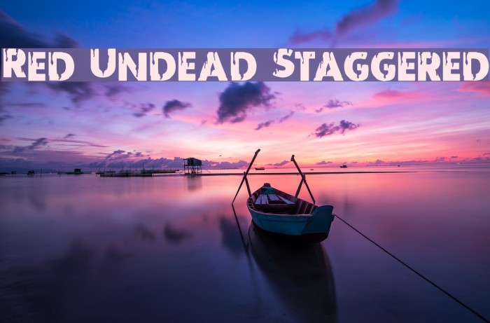 Red Undead Staggered Font examples