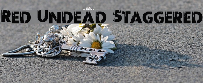 Red Undead Staggered Font examples