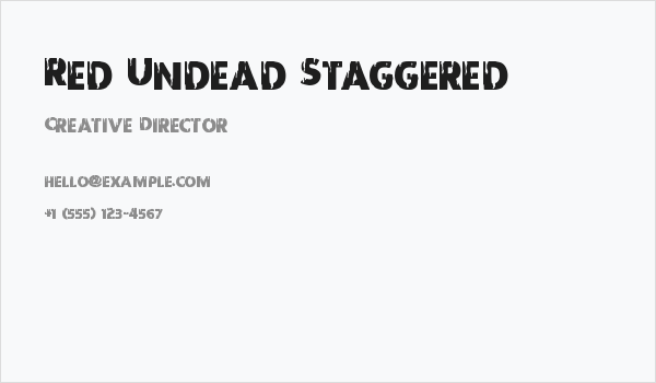 Red Undead Staggered Business Card