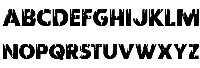 Red Undead Staggered Font LOWERCASE