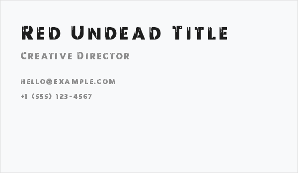 Red Undead Title Business Card