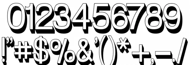 Red Velvetica Shadows Bold Font OTHER CHARS