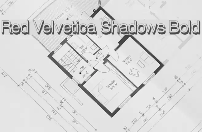 Red Velvetica Shadows Bold Font examples