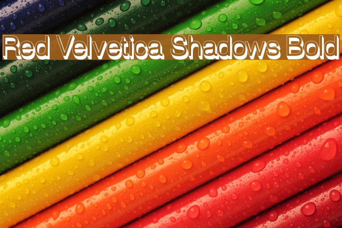 Red Velvetica Shadows Bold Example 3