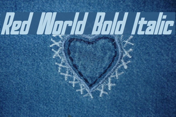 Red World Bold Italic Font examples
