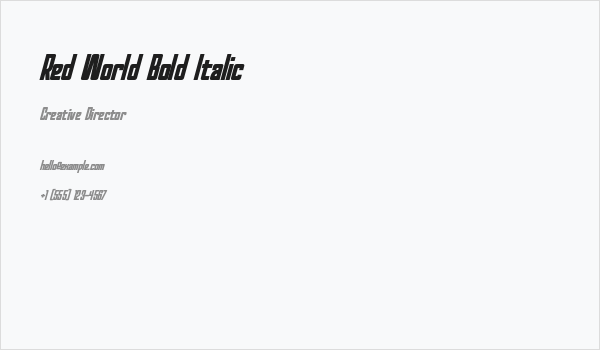 Red World Bold Italic Business Card