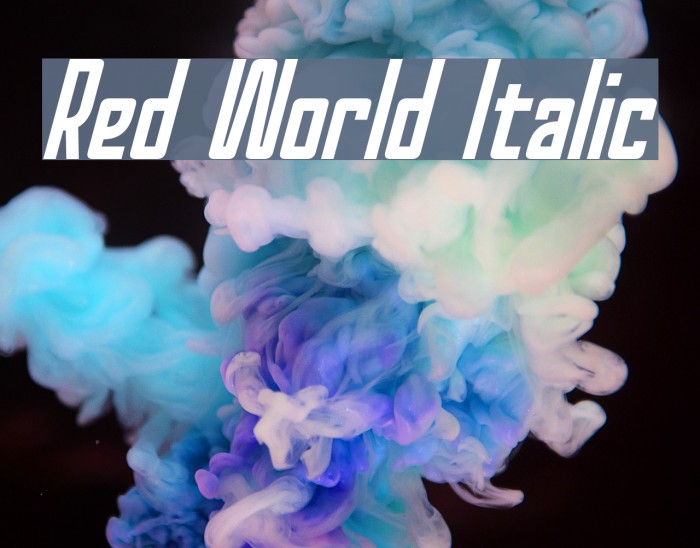 Red World Italic Font examples