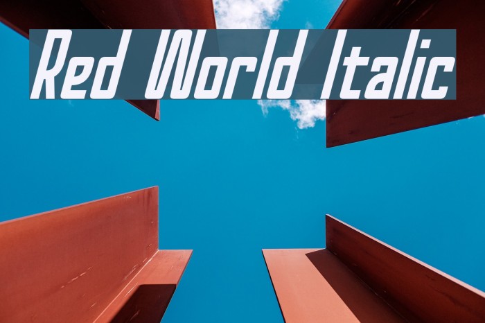 Red World Italic Font examples