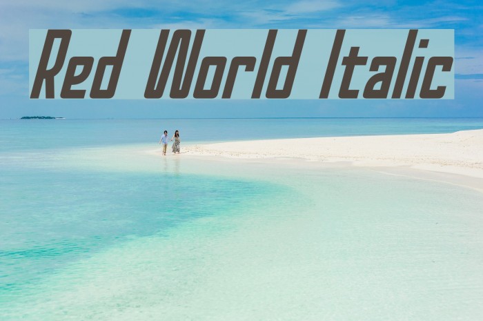 Red World Italic Font examples