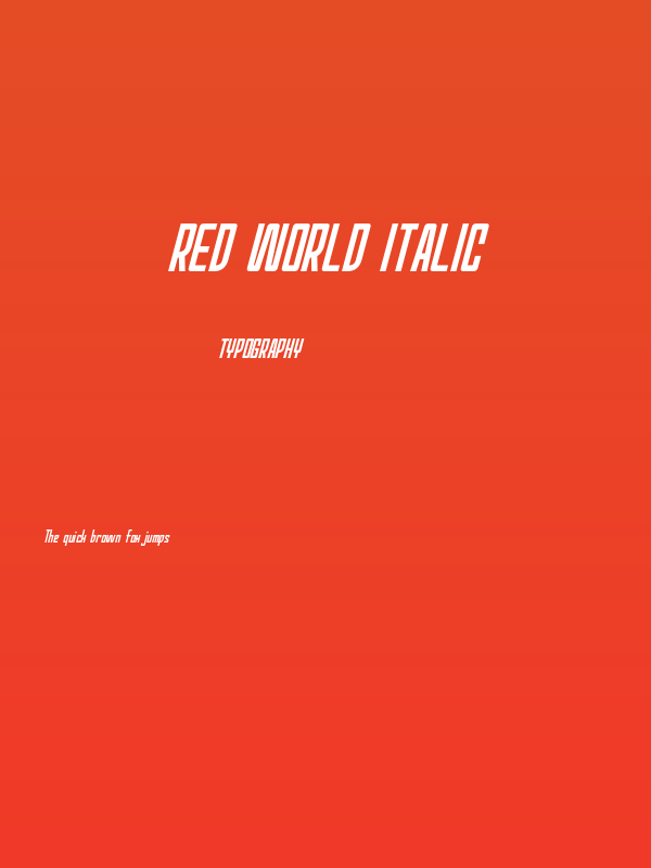 Red World Italic Poster