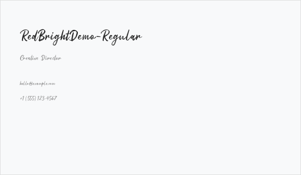 RedBrightDemo-Regular Business Card