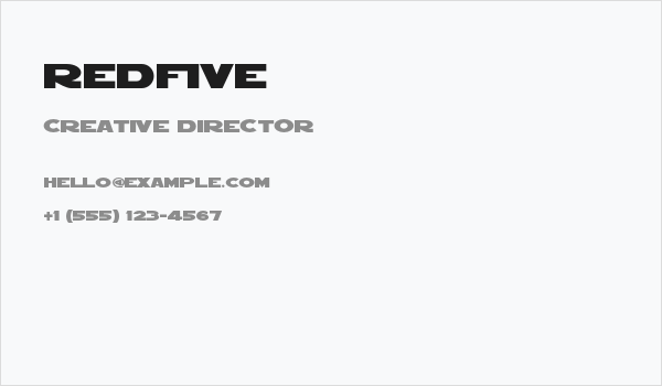 RedFive Business Card