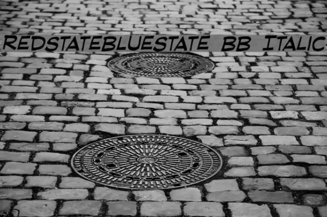 RedStateBlueState BB Italic Font examples