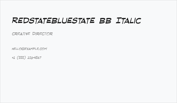 RedStateBlueState BB Italic Business Card
