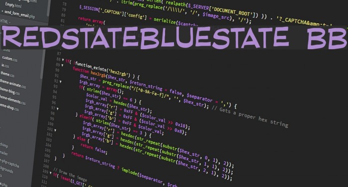 RedStateBlueState BB Font examples