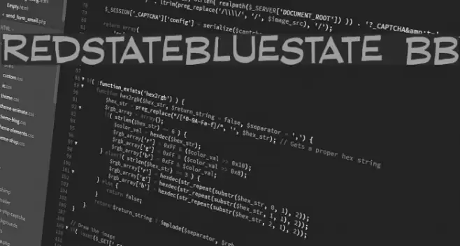 RedStateBlueState BB Font examples