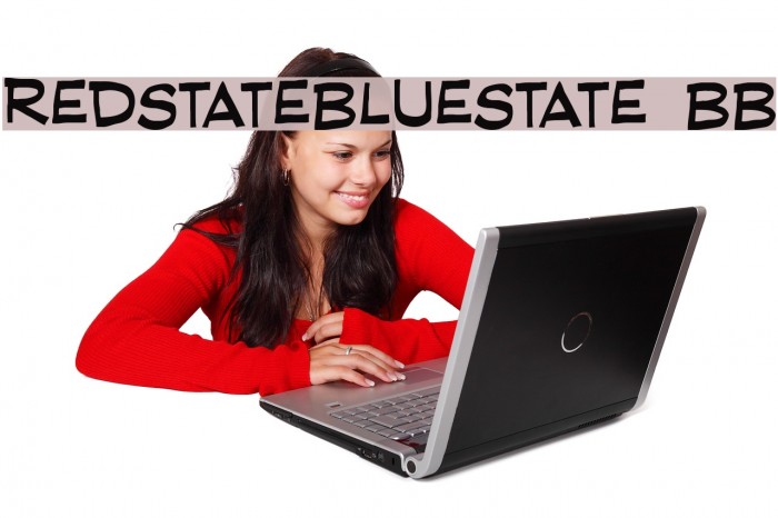 RedStateBlueState BB Font examples