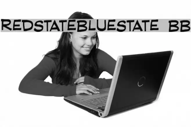 RedStateBlueState BB Font examples