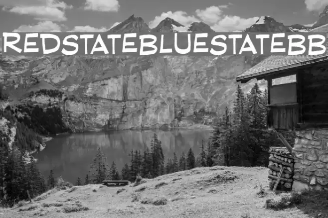 RedStateBlueStateBB Font examples