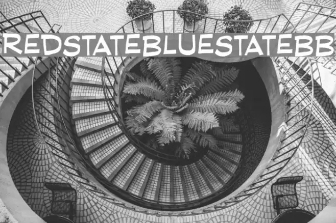 RedStateBlueStateBB Font examples