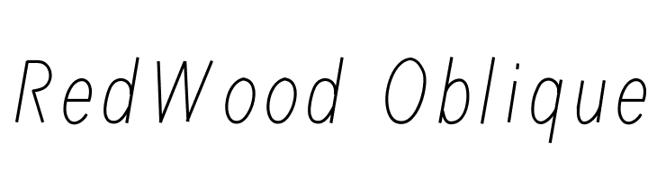 RedWood Oblique Font