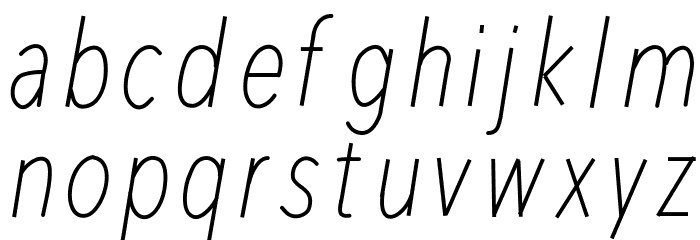 RedWood Oblique Font LOWERCASE