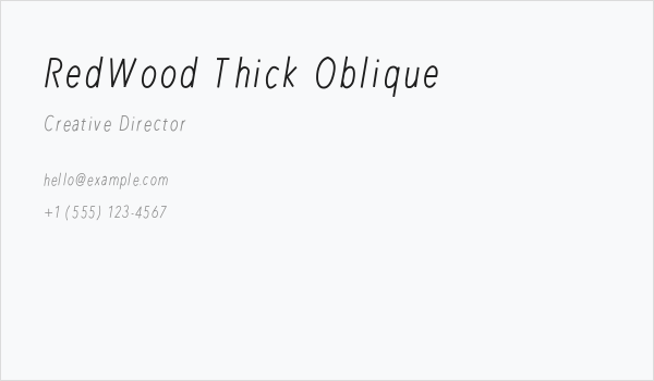 RedWood Thick Oblique Business Card