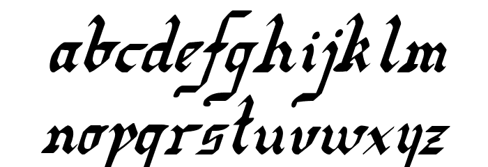 Redcoat Condensed Italic Font LOWERCASE