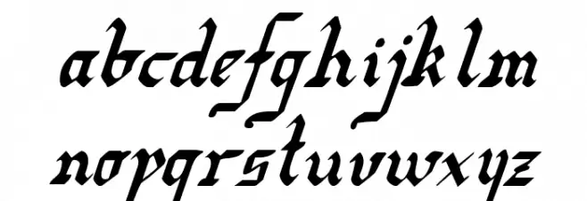 Redcoat Condensed Italic Caratteri MINUSCOLO